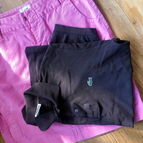 🐊Authentic LACOSTE Polo Brown Short Sleeves Shirt - Picture 12 of 16